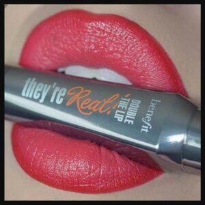 Benefit They’re real double the lip Revved up Red Lipstick & Liner NEW